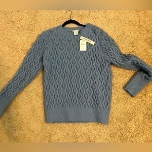New Sweet Romeo Women's Size M Cornflower Blue Popcorn Knit Crew Neck Sweater